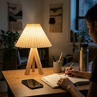 Lampe de bureau bois tamisée