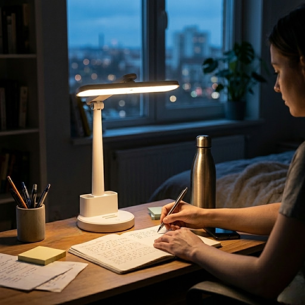 Lampe de bureau blanche tactile
