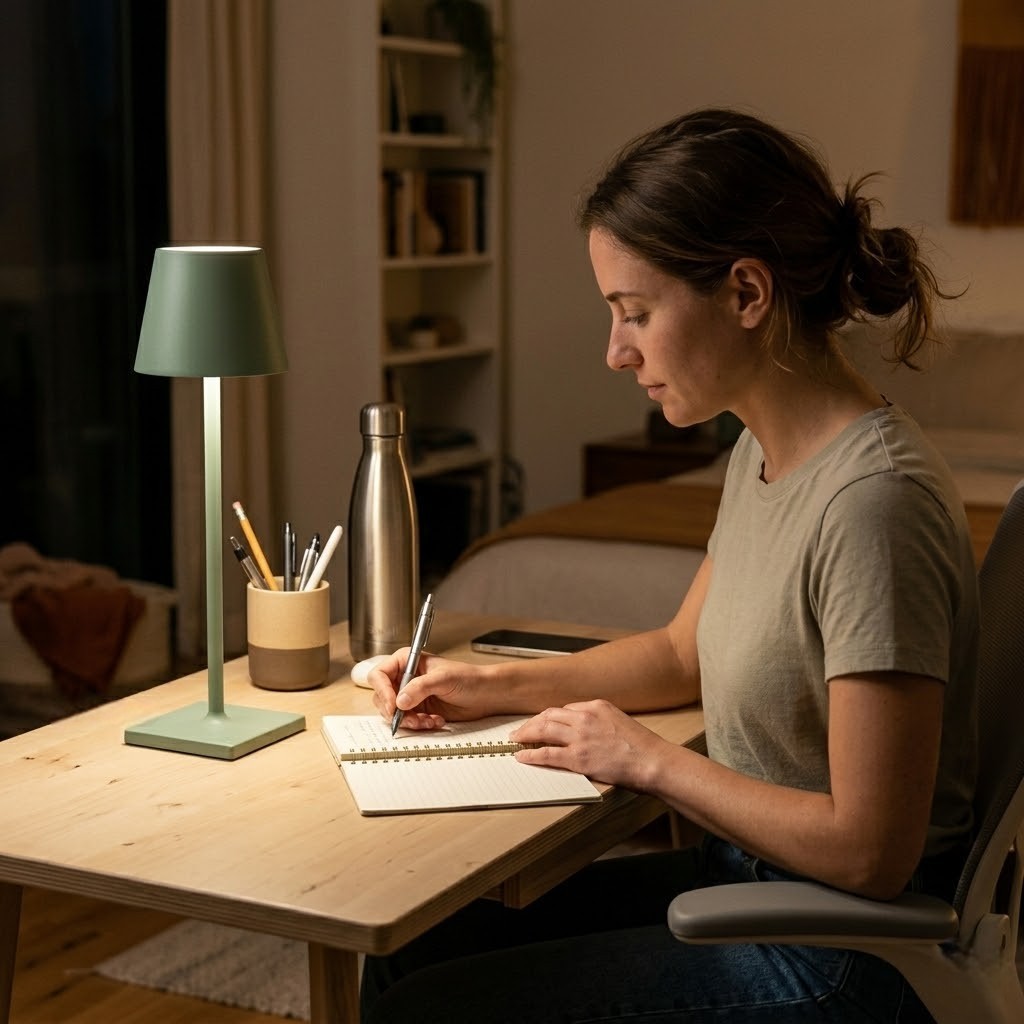 Lampe de bureau verte sans fil