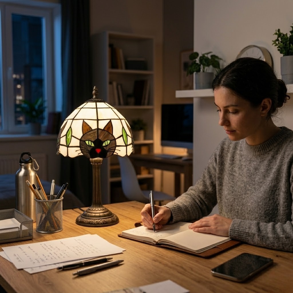 Lampe de bureau vintage chat
