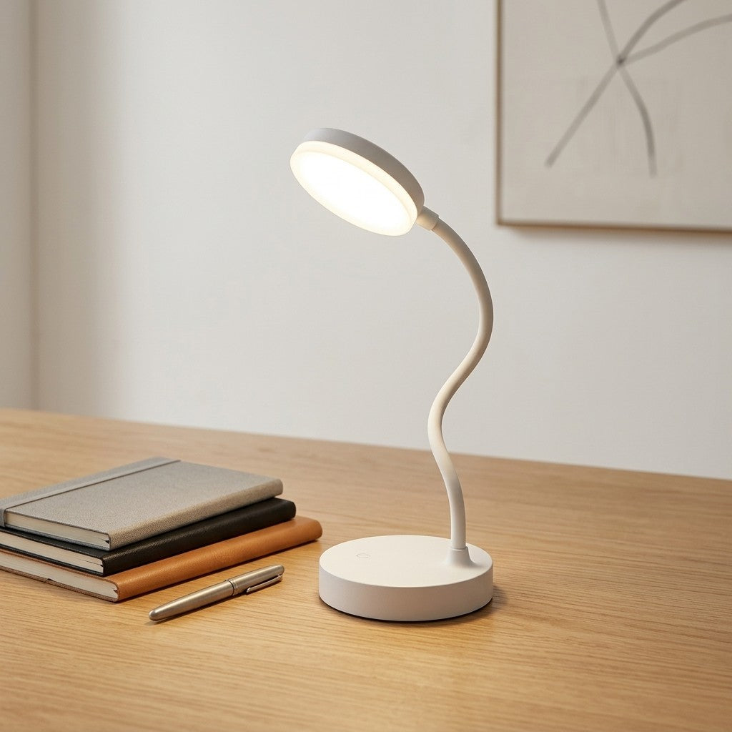 Lampe de bureau sans fil blanche