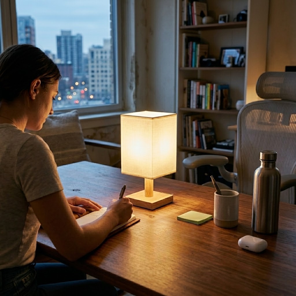 Lampe de bureau bois japonaise