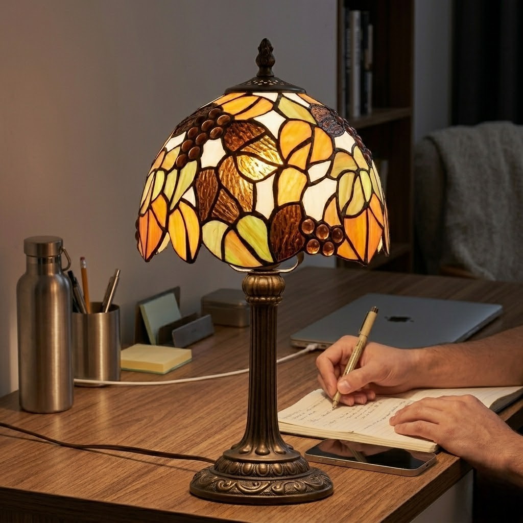 Lampe de bureau vintage multicolore
