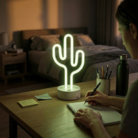 Lampe de bureau verte cactus