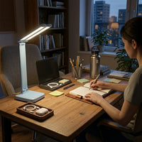 Lampe de bureau bleue pliable