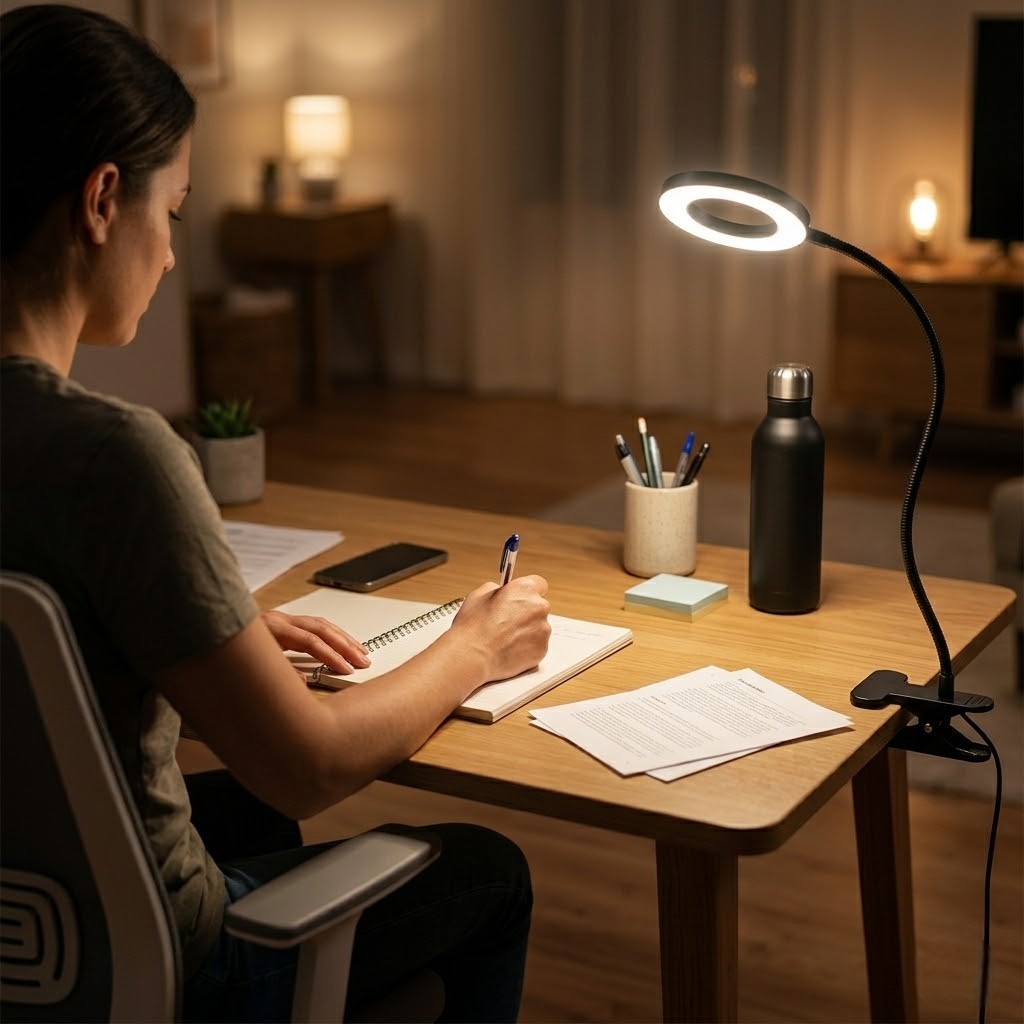 Lampe de bureau LED à pince