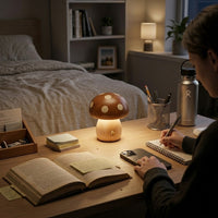 Lampe de bureau bois champignon