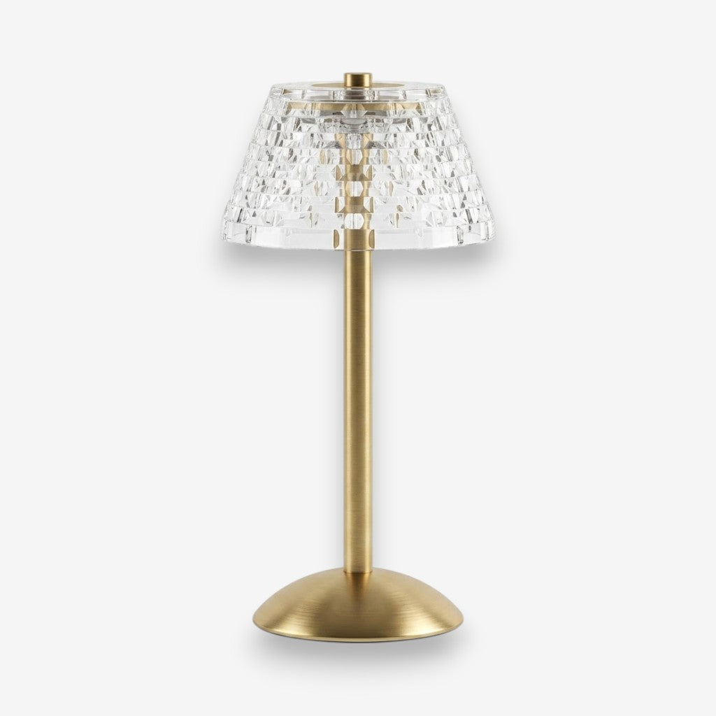 Lampe de bureau tactile dorée
