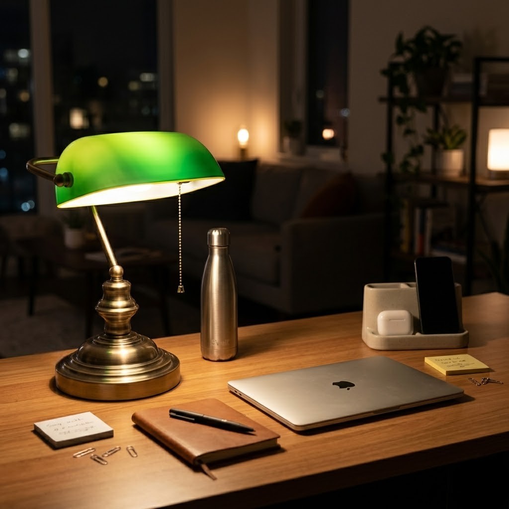 Lampe de bureau vintage vert