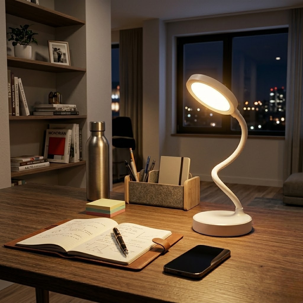 Lampe de bureau blanche rechargeable