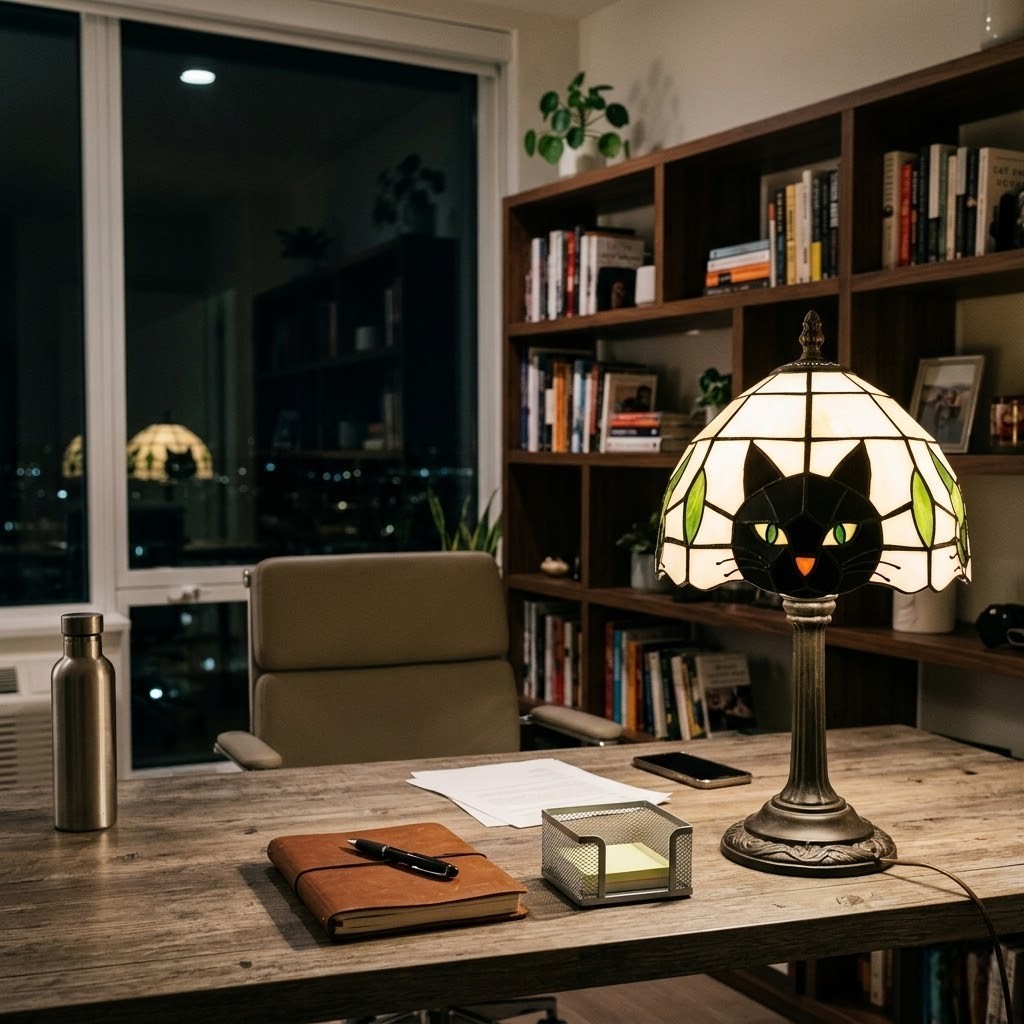 Lampe de bureau vintage chat