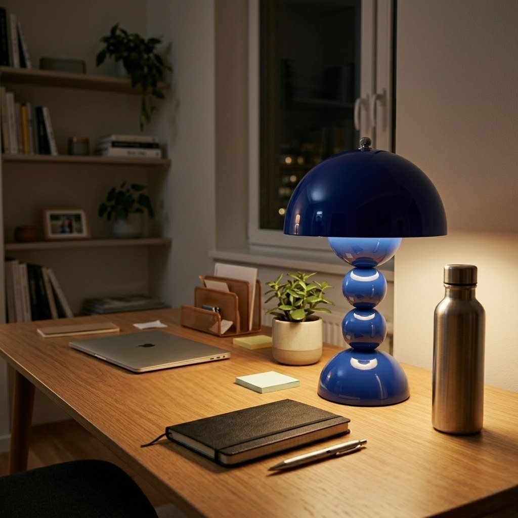 Lampe de bureau bleue