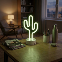 Lampe de bureau verte cactus