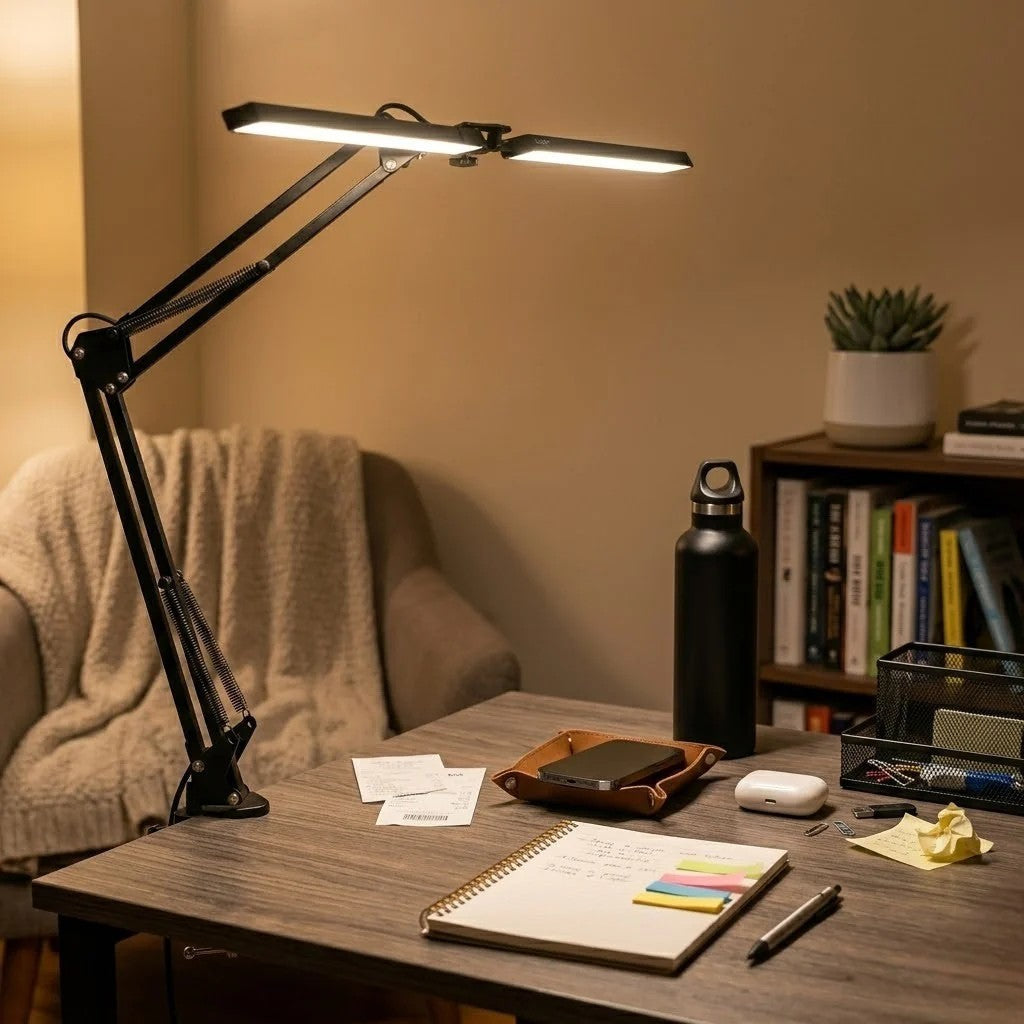 Lampe de bureau LED double tête