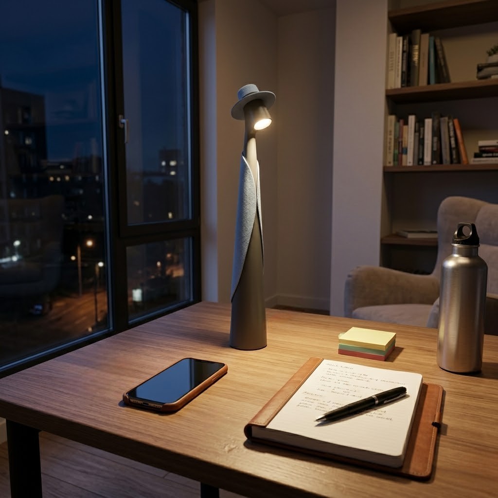 Lampe de bureau bleue design