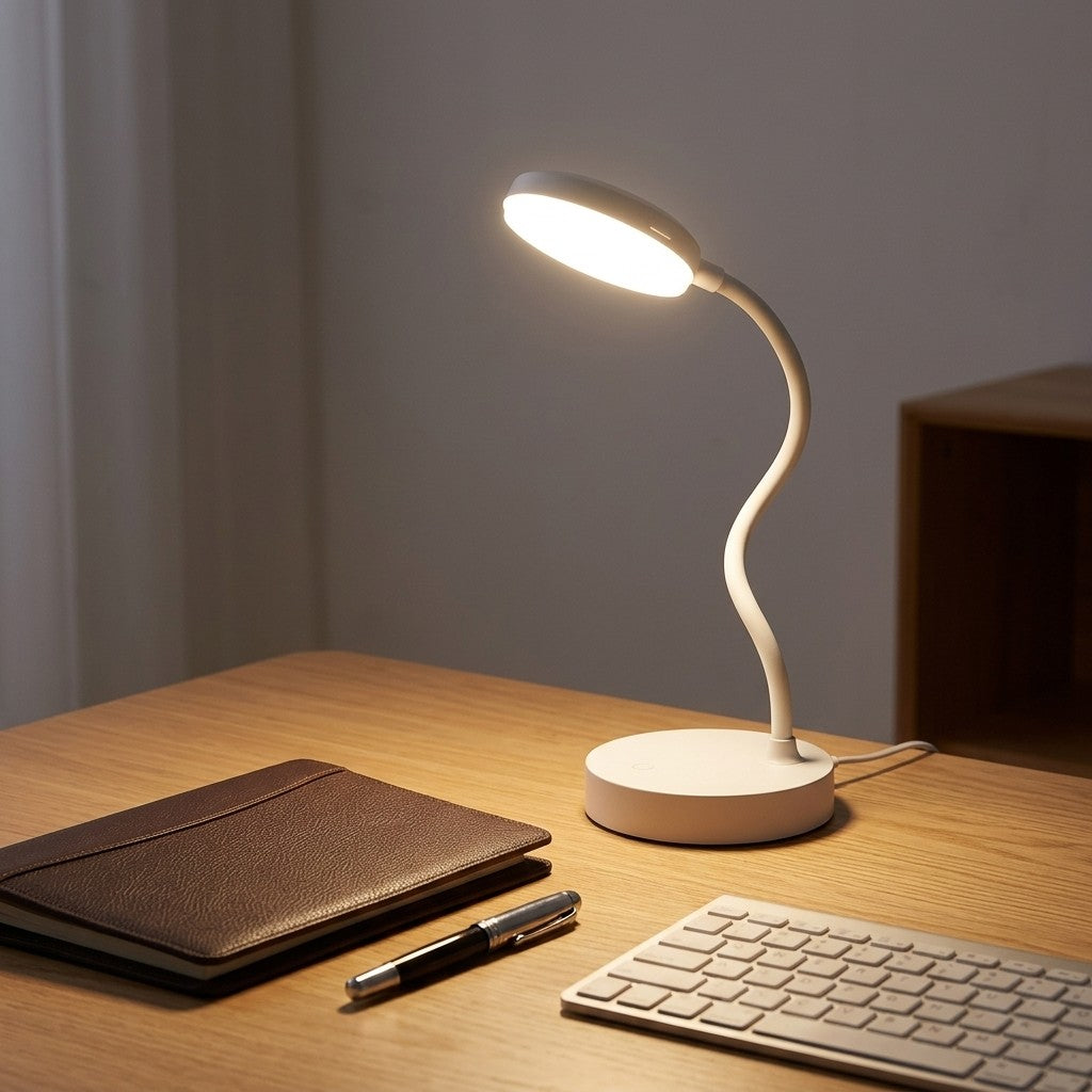 Lampe de bureau sans fil blanche