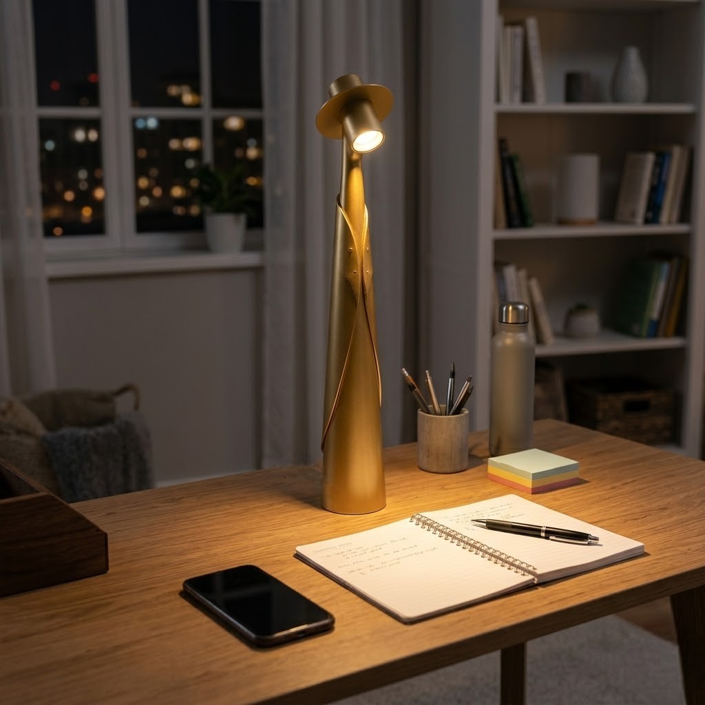 Lampe de bureau dorée moderne