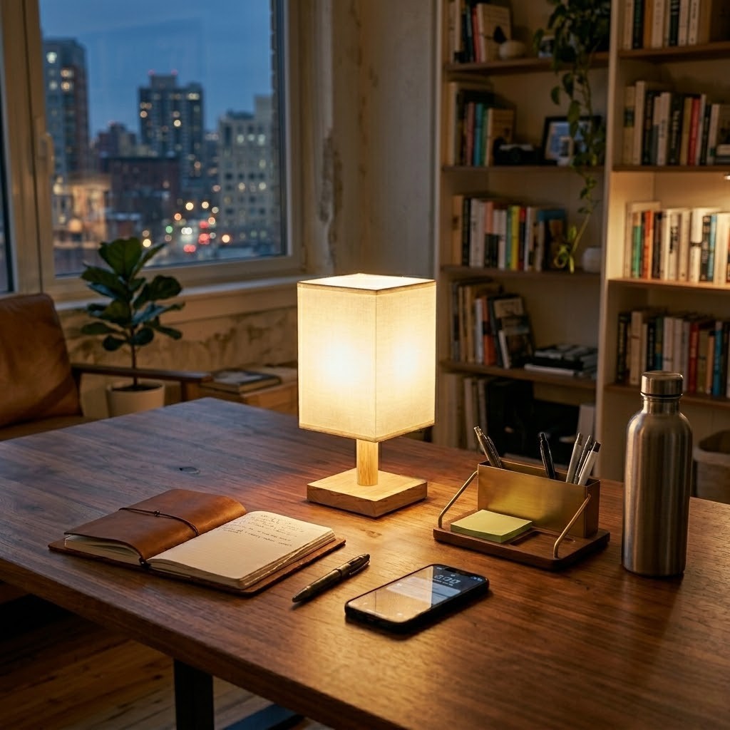 Lampe de bureau bois japonaise