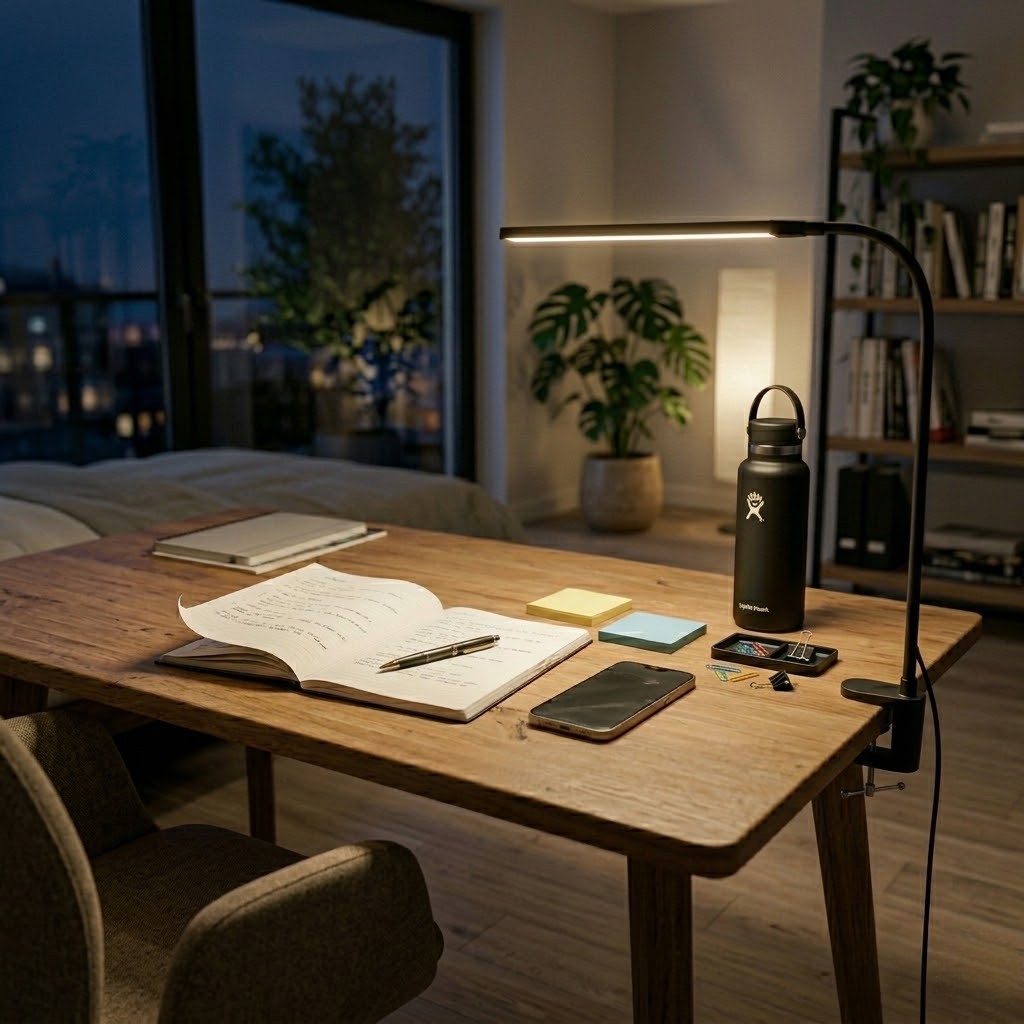 Lampe de bureau à pince noir