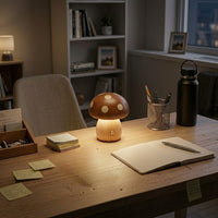 Lampe de bureau bois champignon
