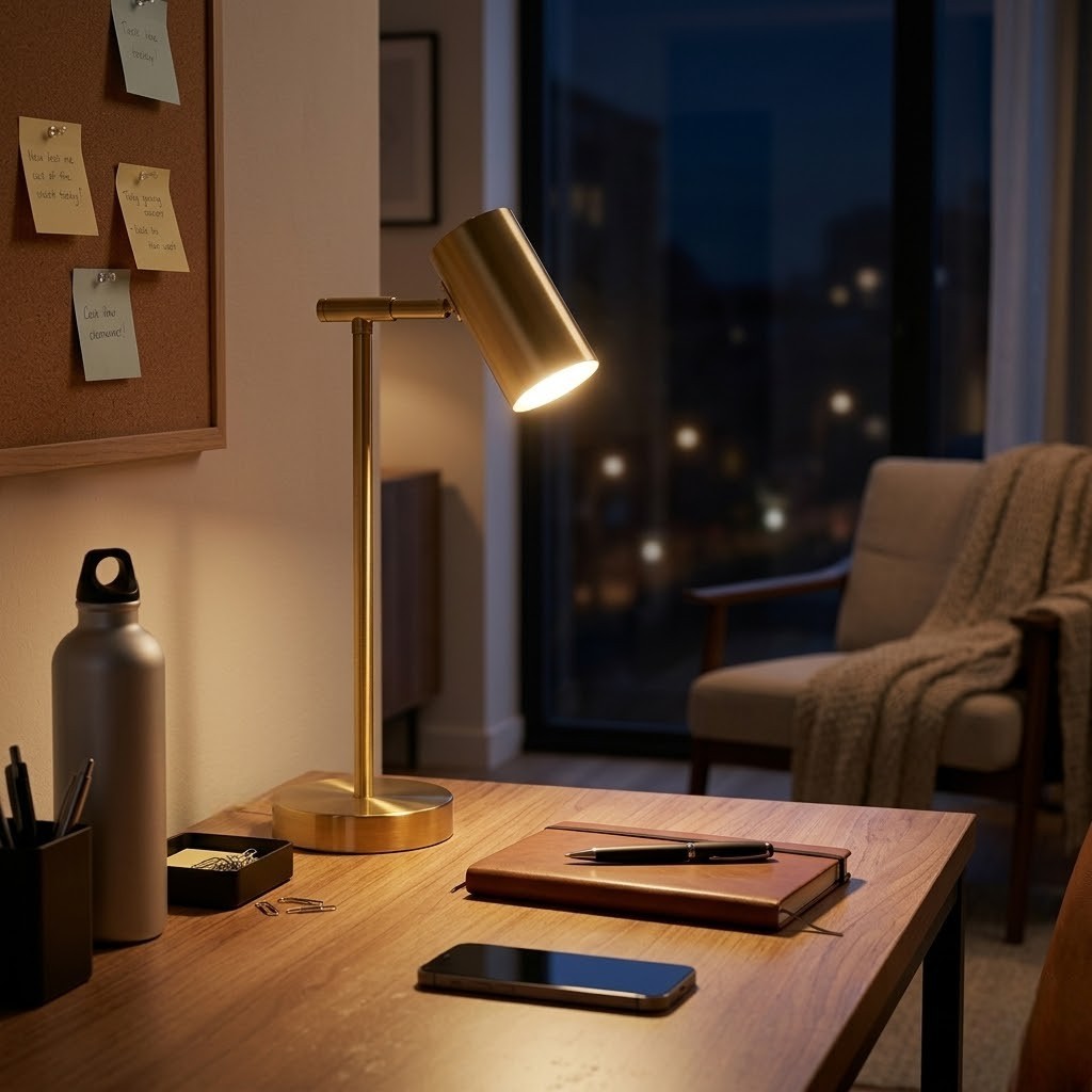 Lampe de bureau dorée design