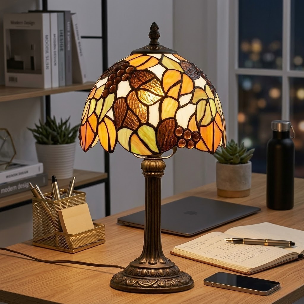 Lampe de bureau vintage multicolore