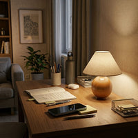 Lampe de bureau bois vintage