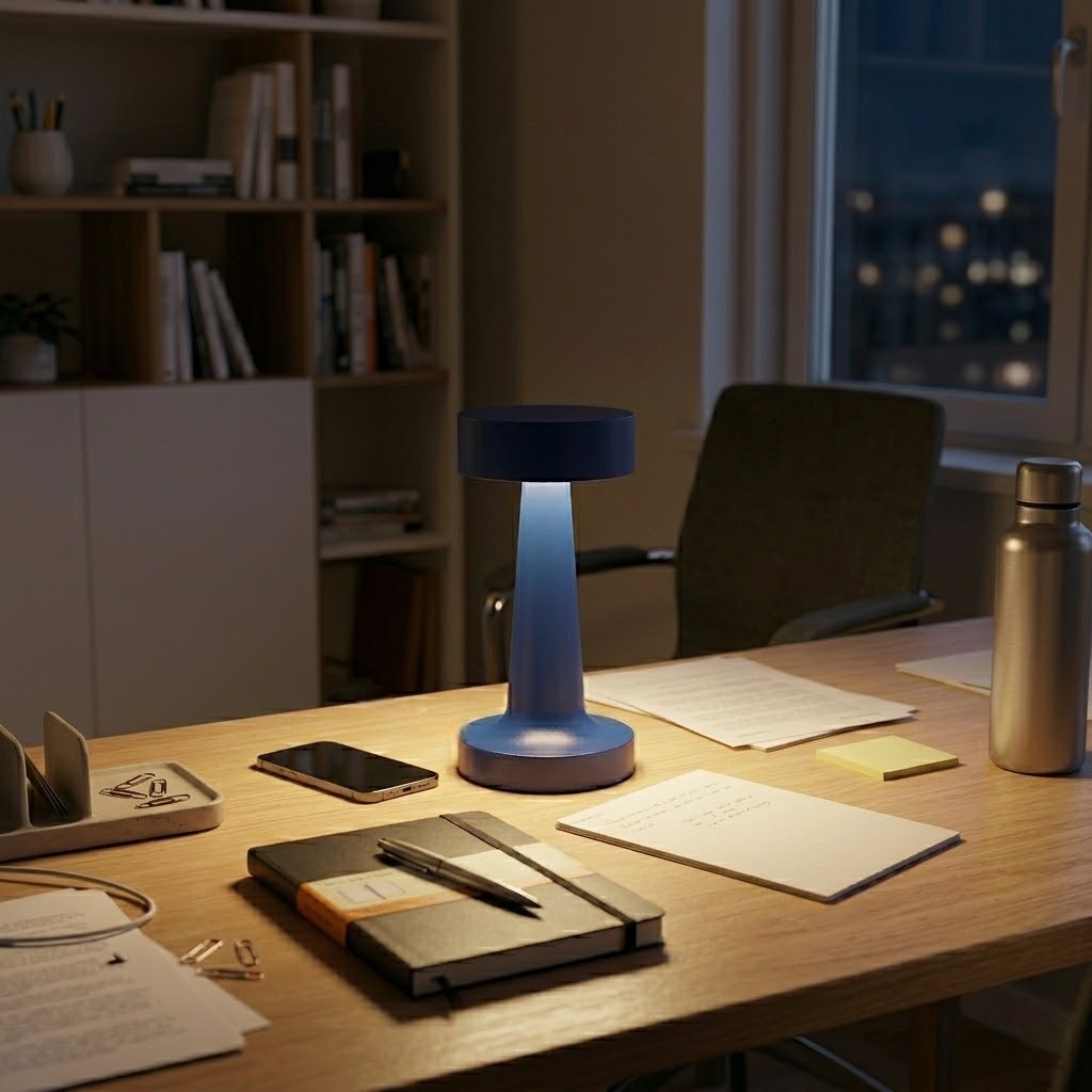 Lampe de bureau bleue moderne