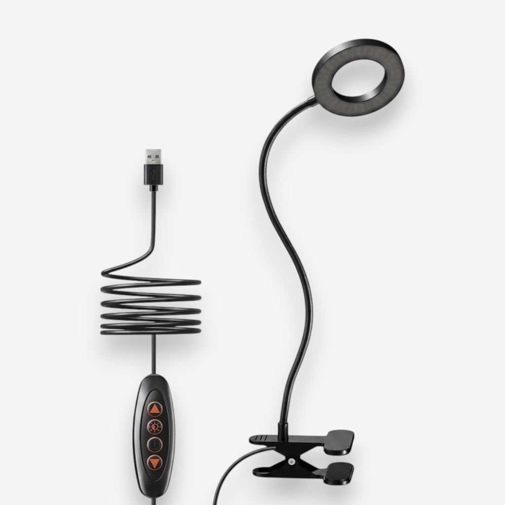 Lampe de bureau à pince flexible